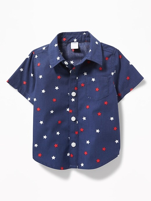View large product image 1 of 2. Star-Print Pocket Shirt for Baby