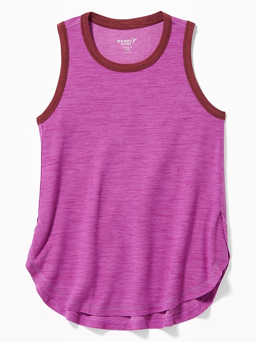 View large product image 1 of 1. Ultra-Soft Breathe ON Built-In Flex Tulip-Hem Tank for Girls