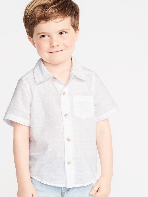 View large product image 1 of 4. Soft-Washed Dobby Shirt for Toddler Boys