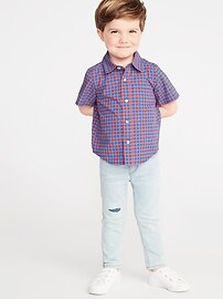 View large product image 3 of 4. Built-In Flex Gingham Shirt for Toddler Boys