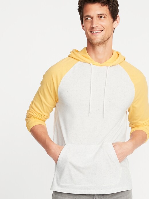 View large product image 1 of 1. Color-Blocked Pullover Raglan Hoodie