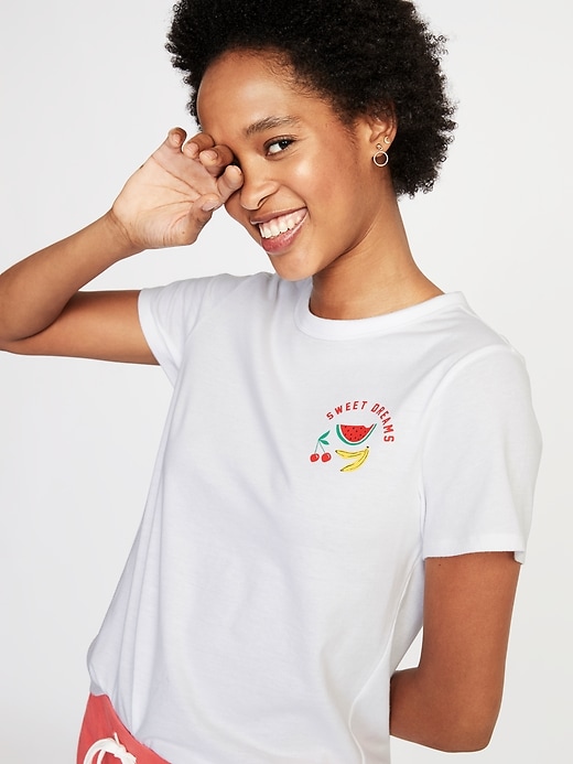 Image number 1 showing, Relaxed Graphic Lounge Tee for Women