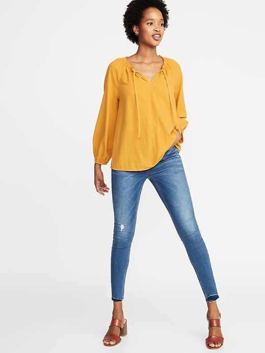 Image number 3 showing, Lightweight Tie-Neck Blouse for Women