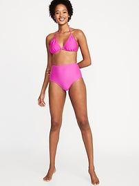 View large product image 3 of 3. High-Waisted Textured Swim Bottoms for Women