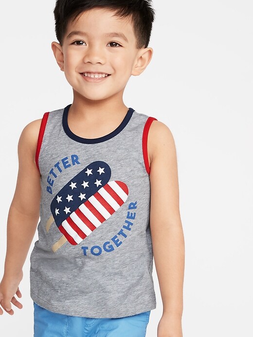 View large product image 1 of 3. Americana-Graphic Tank for Toddler Boys