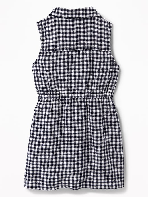 View large product image 2 of 3. Sleeveless Gingham Shirt Dress for Toddler Girls