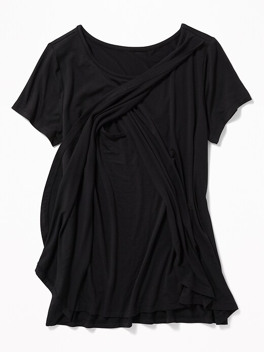 Image number 4 showing, Maternity Jersey Cross-Front Nursing Tee