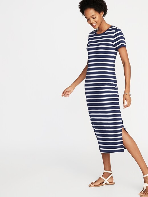 View large product image 1 of 2. Fitted Jersey Midi Tee Dress for Women