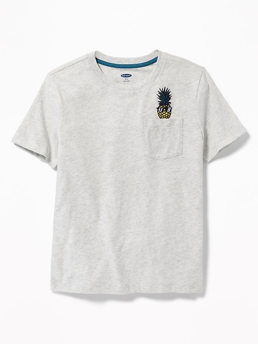 View large product image 1 of 3. Relaxed Embroidered-Graphic Pocket Tee For Boys