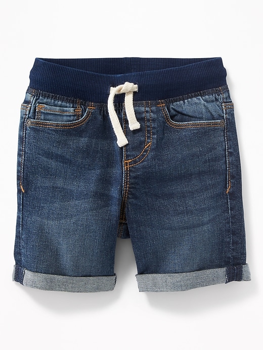 View large product image 1 of 1. Karate Rib-Knit Waist Jean Shorts For Toddler Boys