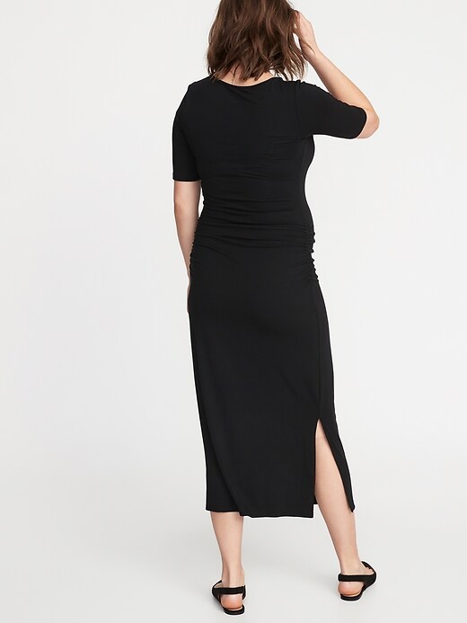 Image number 2 showing, Maternity Jersey Elbow-Sleeve Maxi