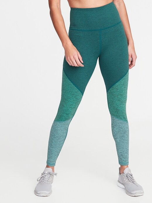 View large product image 1 of 3. High-Rise Elevate Color-Block Melange Leggings for Women