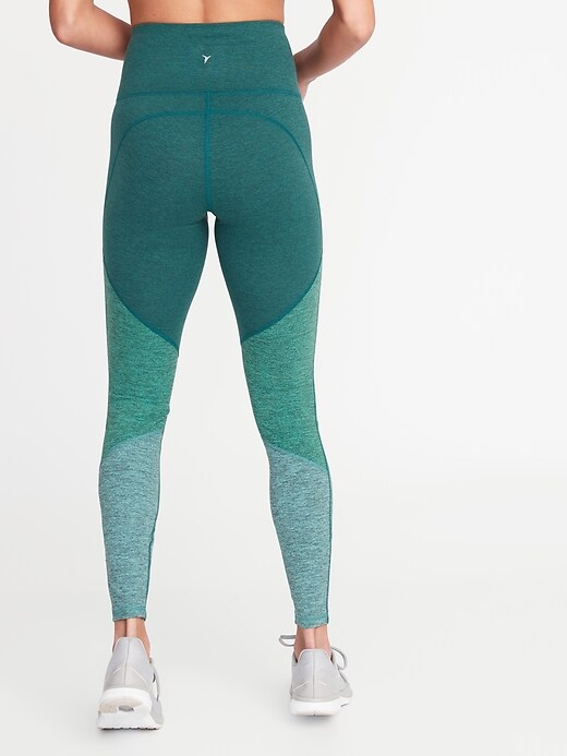 View large product image 2 of 3. High-Rise Elevate Color-Block Melange Leggings for Women