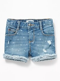 View large product image 3 of 3. Cuffed Denim Cutoffs for Toddler Girls