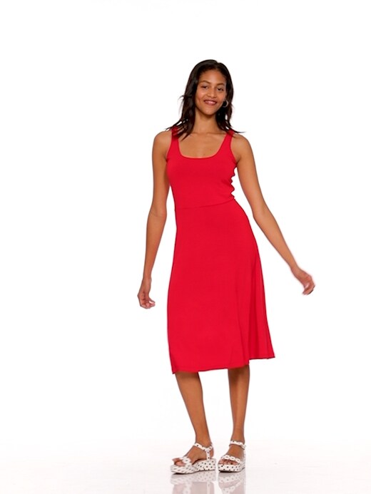 sleeveless fit & flare jersey dress for women