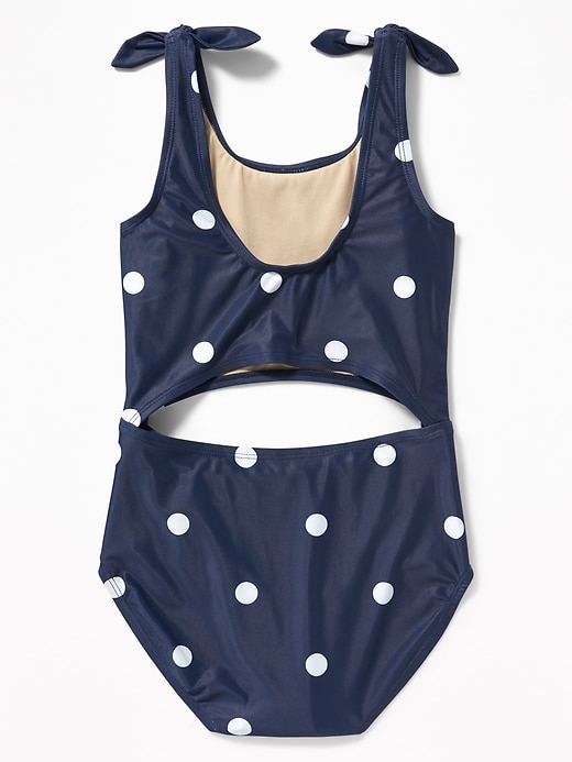 View large product image 2 of 2. Tie-Shoulder Cutout Swimsuit for Girls
