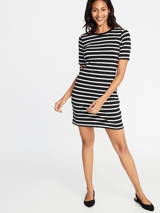 Image number 1 showing, Fitted Crew-Neck Tee Dress for Women