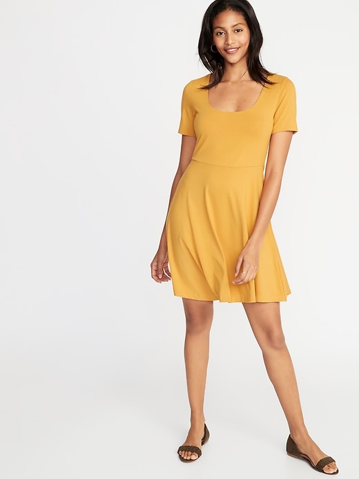 View large product image 1 of 1. Fit & Flare Jersey Dress for Women
