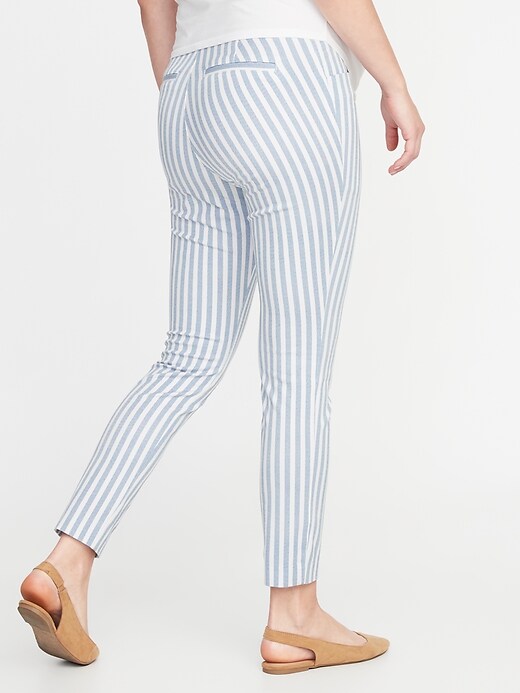 View large product image 2 of 3. Maternity Full-Panel Striped Pixie Pants