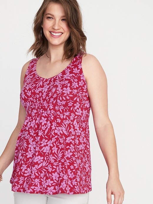 View large product image 1 of 1. Maternity Floral-Print Jersey Sleeveless Top