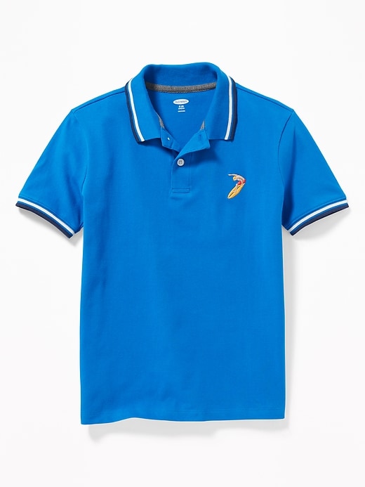 View large product image 1 of 1. Relaxed Built-In Flex Graphic Polo For Boys