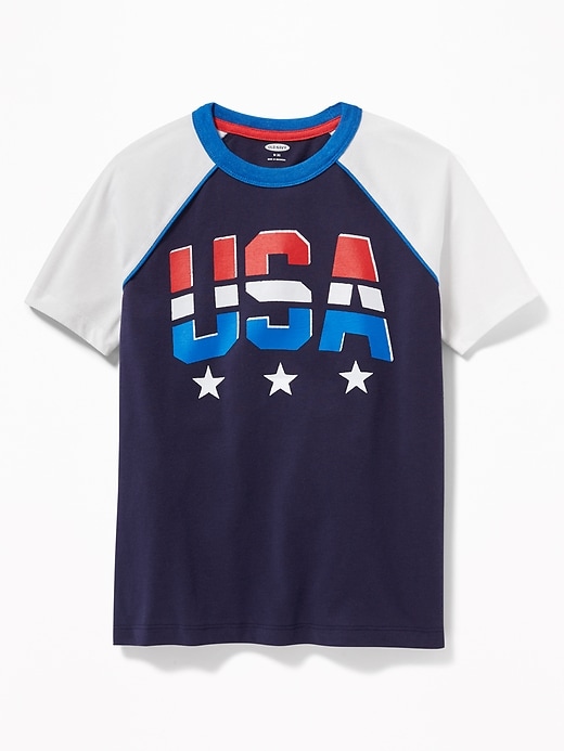 View large product image 1 of 2. Graphic Raglan Tee For Boys