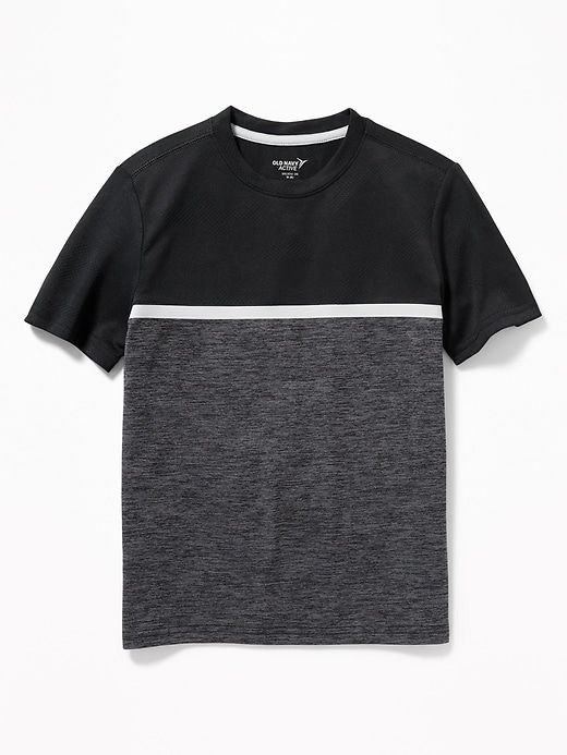 View large product image 1 of 1. Go-Dry Color-Blocked Mesh Tee for Boys