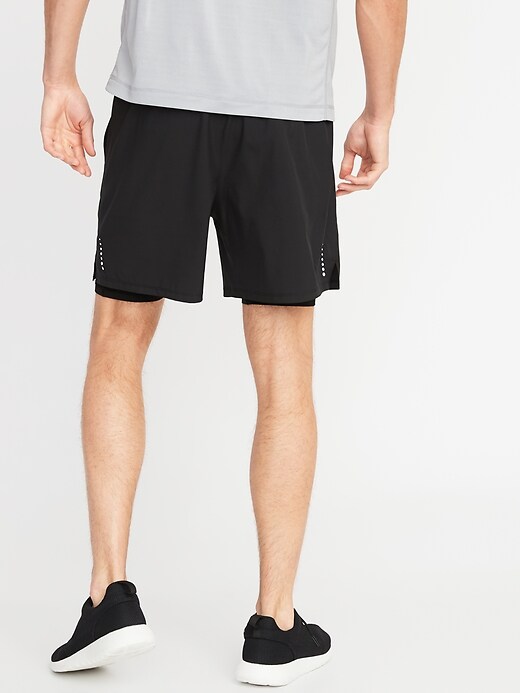 View large product image 2 of 3. 2-in-1 Go-Dry 4-Way Stretch Run Shorts - 7-inch inseam