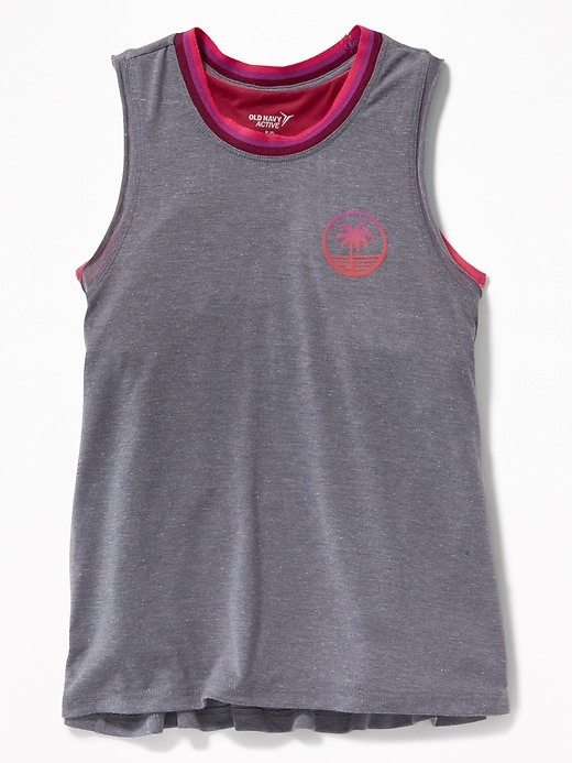 View large product image 1 of 3. 2-in-1 Graphic Go-Dry Sports Bra Tank for Girls