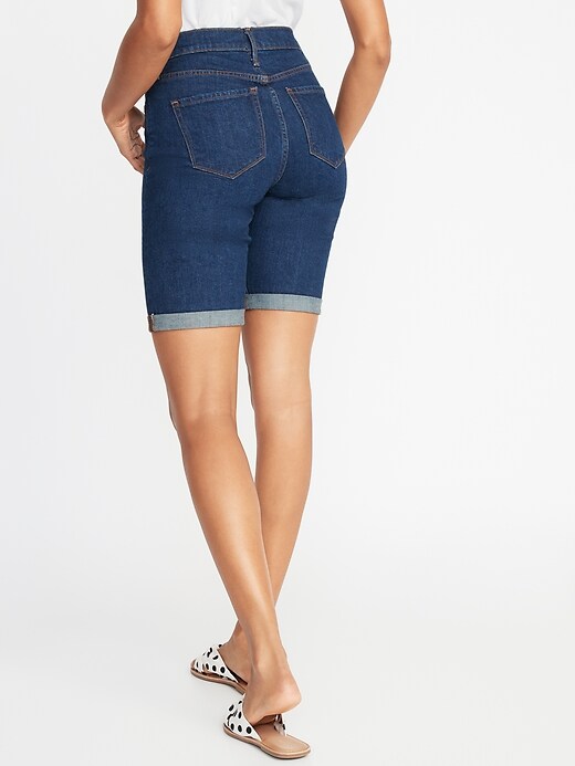 View large product image 2 of 3. High-Waisted Jean Bermudas For Women - 9-Inch Inseam