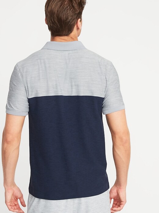 Image number 2 showing, Ultra-Soft Breathe ON Color-Blocked Mesh-Trim Polo