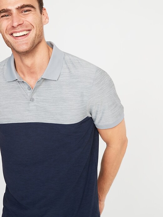 Image number 4 showing, Ultra-Soft Breathe ON Color-Blocked Mesh-Trim Polo