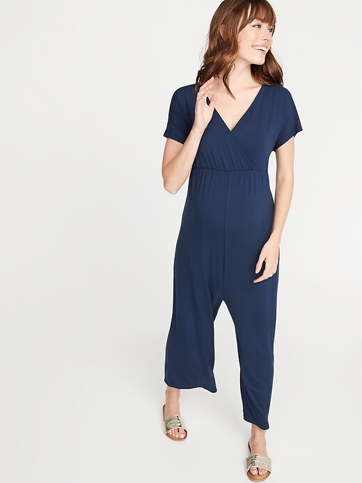 Image number 4 showing, Maternity Cross-Front Jersey Jumpsuit