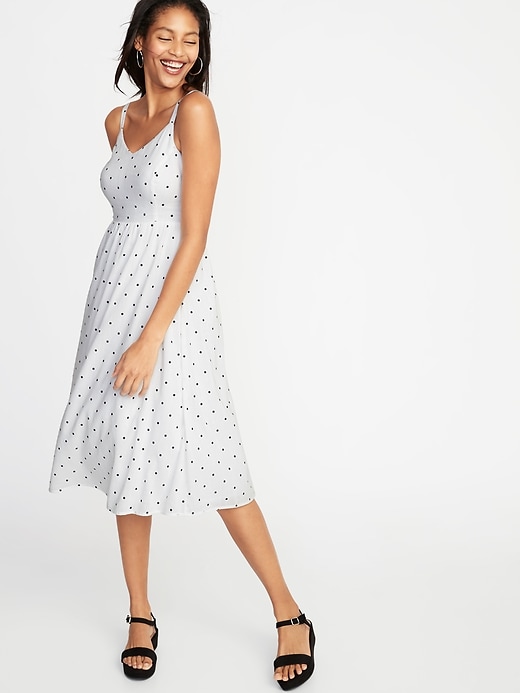 Image number 1 showing, Polka-Dot Fit & Flare Midi for Women