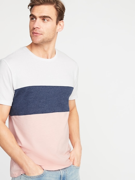 View large product image 1 of 1. Soft-Washed Color-Block Tee