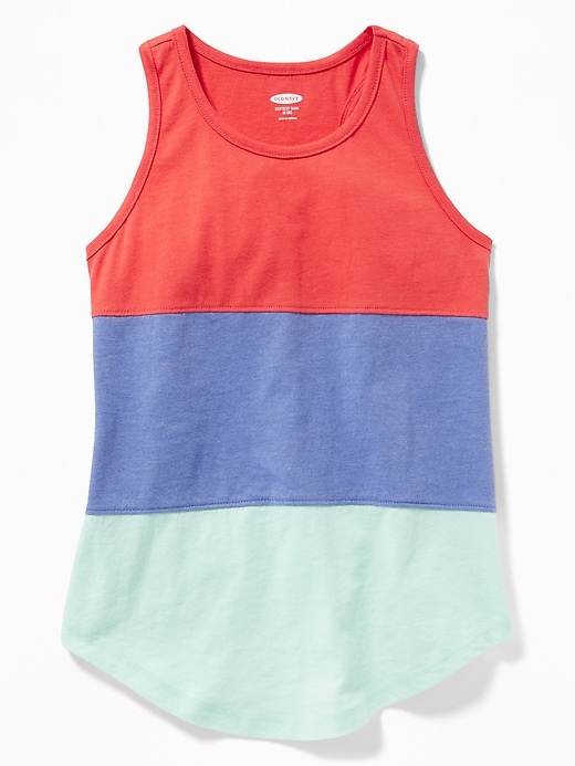 View large product image 1 of 1. Softest Color-Blocked Tank for Girls