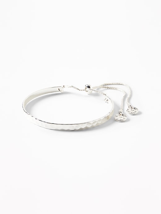 View large product image 1 of 1. Hammered Tie-Cuff Bracelet For Women