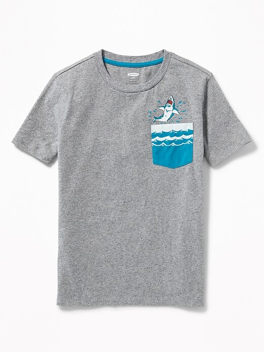 View large product image 1 of 1. Graphic Slub-Knit Pocket Tee For Boys