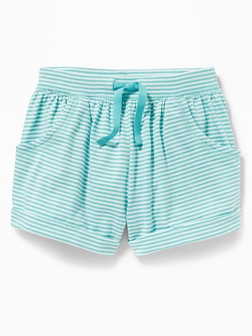 View large product image 1 of 2. Functional-Drawstring Jersey Shorts for Toddler Girls