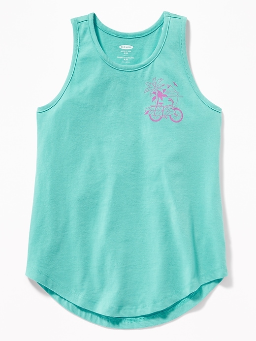 Graphic Curved-Hem Tank for Girls | Old Navy