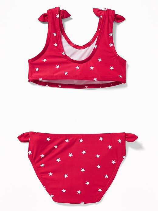 View large product image 2 of 2. Star-Print Knotted Bow-Tie Bikini Swim Set for Toddler Girls