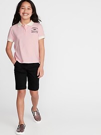 View large product image 3 of 4. Graphic Cropped Pique Polo for Girls