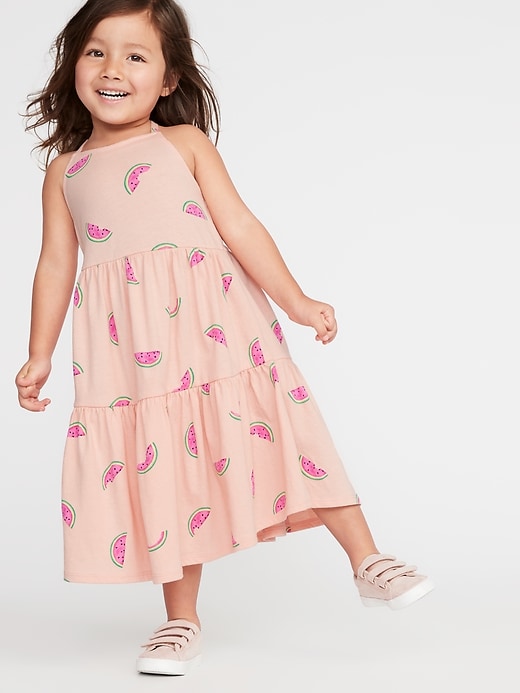 View large product image 1 of 3. Printed Tiered Jersey Swing Dress for Toddler Girls