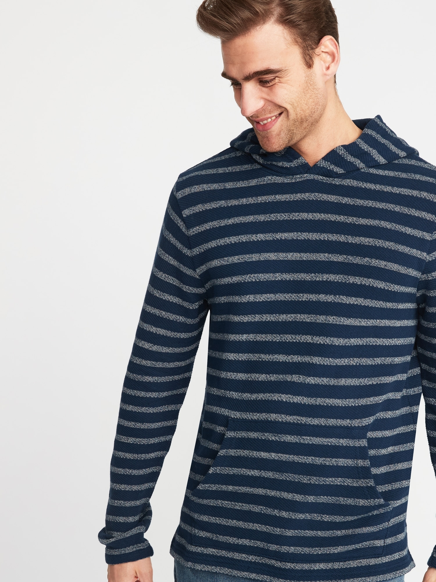 Striped Cali-Fleece Pullover Hoodie for Men | Old Navy