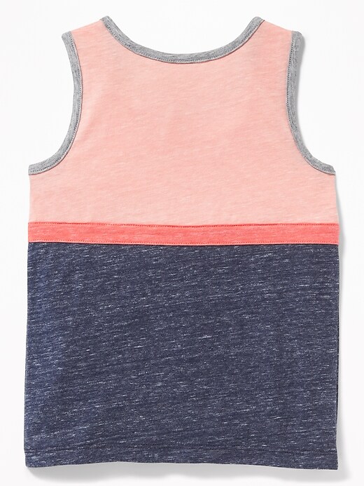 View large product image 2 of 2. "Chill" Graphic Color-Blocked Tank for Toddler Boys