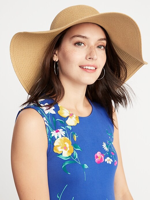 View large product image 1 of 2. Floppy Straw Sun Hat for Women