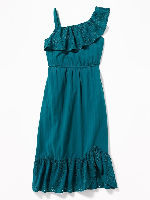 View large product image 1 of 3. Eyelet-Ruffle Defined-Waist Midi for Girls