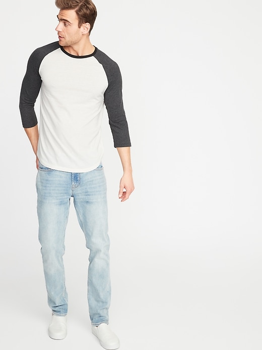 Image number 3 showing, Soft-Washed Color-Blocked 3/4-Sleeve Tee