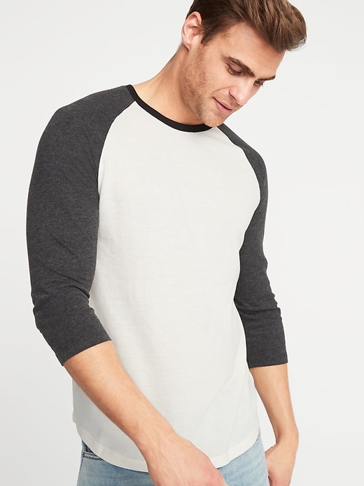 Image number 4 showing, Soft-Washed Color-Blocked 3/4-Sleeve Tee