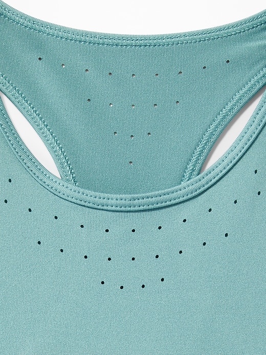 View large product image 2 of 2. Go-Dry Laser-Cut Long-Line Sports Bra for Girls